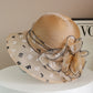 New Fashion Women’s Fascinator Church Hat – Elegant Bow Wide Brim Bucket Fedora for Summer, Kentucky Derby & Wedding Events