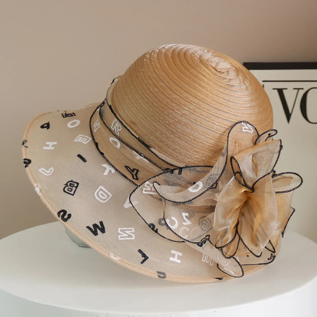 New Fashion Women’s Fascinator Church Hat – Elegant Bow Wide Brim Bucket Fedora for Summer, Kentucky Derby & Wedding Events
