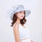 Women’s Organza Mesh Wide Brim Hat – Ruffle Summer Bridal Sun Hat for Weddings, Church, Parties & Beach