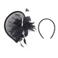 Charming Feather Fascinator Hat – Women’s Wedding, Cocktail, Tea Party Mesh Flower Headpiece with Headband