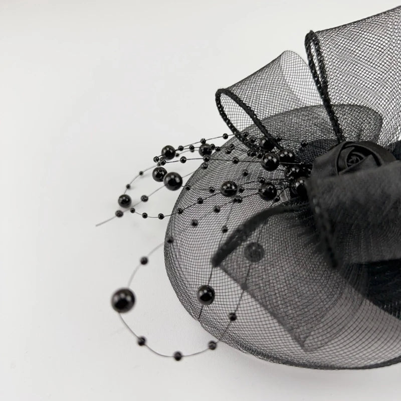 1920s Vintage Yarn Top Hat Hairpin – Elegant Bride Hair Clip & Y2K Cosplay Headpiece for Halloween, Weddings & Parties