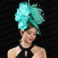 Elegant Big Flower Wedding Fascinator Hat – Women’s Formal Cocktail, Tea Party, Church Headpiece with Headband, Ladies Derby Millinery Cap