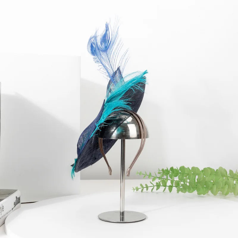 2025 Elegant Feather & Flower Fascinator Pillbox Hat – Women’s Wedding, Tea Party, Kentucky Derby & Cocktail Headpiece