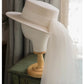 High-End Elegant Retro French Wool Top Hat – White Headdress for Weddings, Travel Photography & Special Occasions