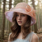 Ladies Fascinator Millinery Hat – Wide Brim Summer Fedora Bucket Hat for Church, Weddings, Kentucky Derby & Beach