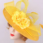Women’s Large Flower Fascinator Hat – Elegant Church & Kentucky Derby Millinery for Weddings and Formal Events
