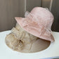 2025 Women’s Elegant Floral Organdy Sun Hat – Foldable Wide Brim Summer Beach Fedora Cap for Parties, Travel & Outdoor Wear