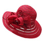 New Fashion Women’s Organza Sun Hat – Wide Brim Fedora with Big Flower, Elegant Wedding & Church Party Hat