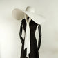 2025 Elegant Women’s Raffia Wide Brim Sun Hat with Long Ribbon – Oversized Dome Beach Hat for Travel, Vacation & UV Protection
