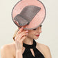Chic Coral Rhinestone Fascinator Hat – Elegant Women’s Church & Race Event Headpiece with Headband for Parties