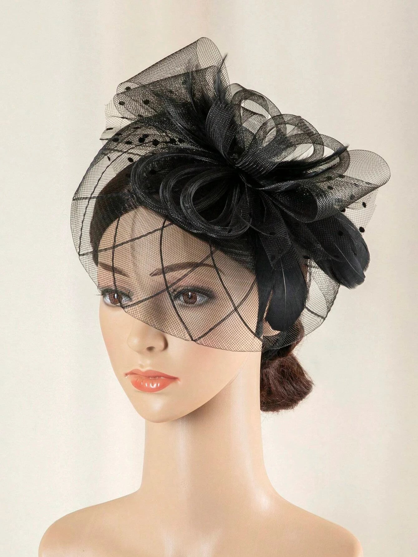 Elegant Solid Color Nylon Fascinator – Women’s Cocktail, Party, Halloween & Valentine’s Day Headpiece