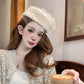 Elegant British Wool Fascinator Hat with Bow & Veil – Women’s Vintage Pillbox Hat for Weddings, Photography & Formal Events