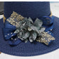 Fashion Women’s Summer Straw Sun Hat – Lace Bowknot & Flower Ribbon Flat Top Beach Bucket Cap Panama Style