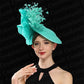 Elegant Big Flower Wedding Fascinator Hat – Women’s Formal Cocktail, Tea Party, Church Headpiece with Headband, Ladies Derby Millinery Cap