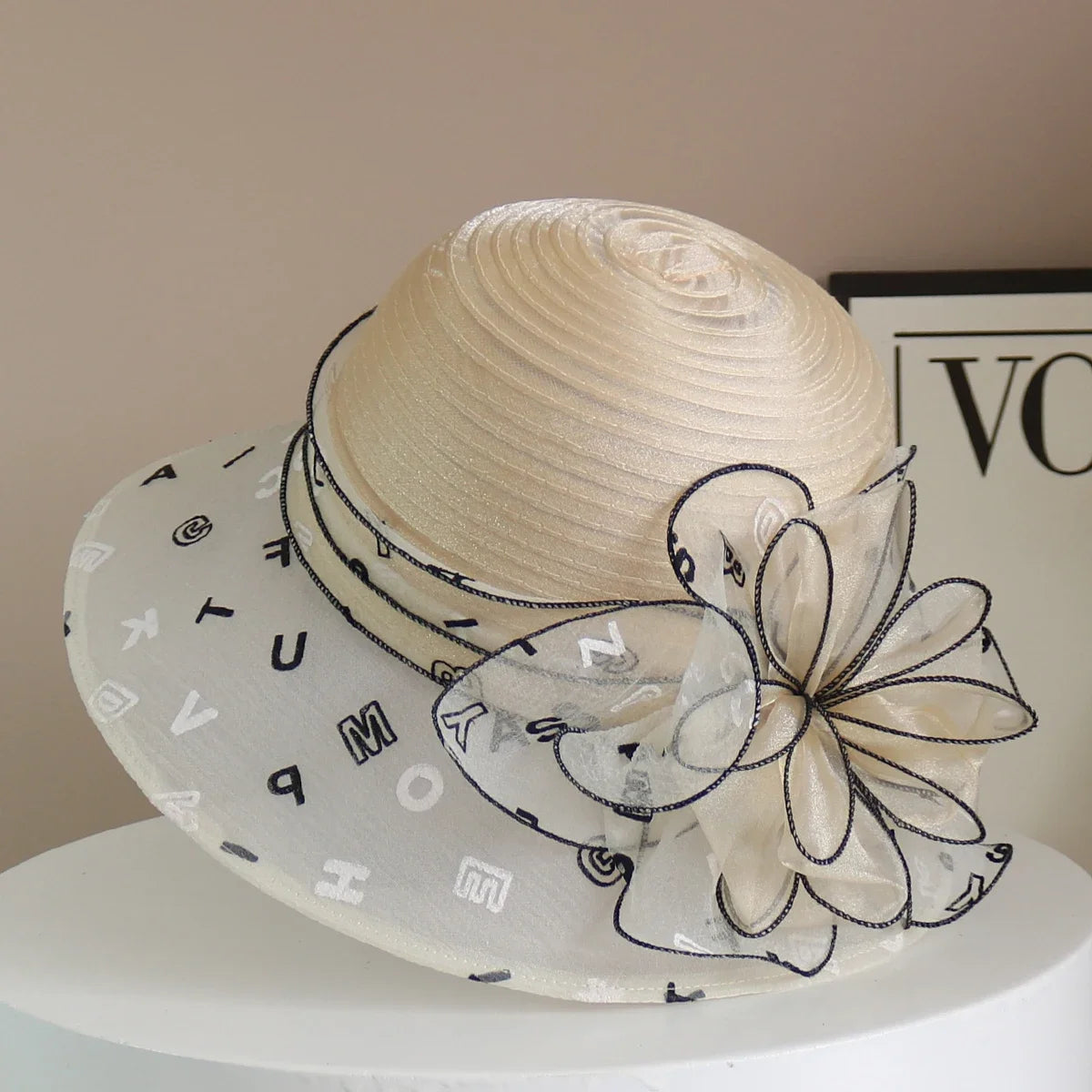 New Fashion Women’s Fascinator Church Hat – Elegant Bow Wide Brim Bucket Fedora for Summer, Kentucky Derby & Wedding Events