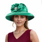 Lawliet Women’s Crystal Satin Ribbon Church Hat – Designer Couture Wide Brim Hat for Weddings, Kentucky Derby & Special Occasions