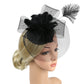Women’s Ascot Fascinator Hat – Feather & Flower Mesh Hair Clip, Kentucky Derby, Photography, Cocktail & Tea Party Headwear Accessory