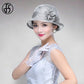 FS Sinamay Wedding Fedora Hats for Women – Elegant Linen Church Hat, Kentucky Derby Tea Party Dress Formal Occasion Millinery Cap