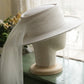 High-End Elegant Retro French Wool Top Hat – White Headdress for Weddings, Travel Photography & Special Occasions