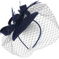 Elegant Feather & Lace Pillbox Fascinator Hat – Women’s Wedding, Bridal Veil, Cocktail, Tea Party & Derby Mesh Headpiece