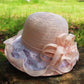 Ladies Fascinator Millinery Hat – Wide Brim Summer Fedora Bucket Hat for Church, Weddings, Kentucky Derby & Beach