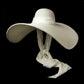 2025 Elegant Women’s Raffia Wide Brim Sun Hat with Long Ribbon – Oversized Dome Beach Hat for Travel, Vacation & UV Protection