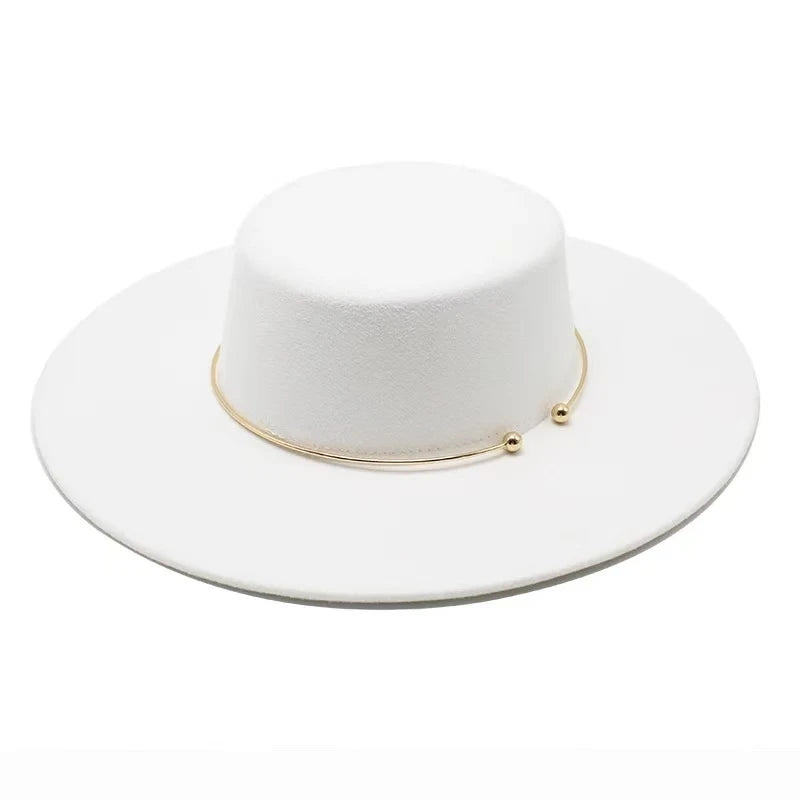 2025 Fashion Fedora Hats – Unisex Flat Top Dress Cap with Ribbon Band, Elegant Bowler Panama Jazz Hat for Men & Women