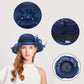 2025 Ladies Fascinator Millinery Church Hat – Elegant Bow Wide Brim Fedora Bucket Hat for Women Kentucky Derby & Summer Sun Protection