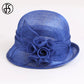 FS Sinamay Wedding Fedora Hats for Women – Elegant Linen Church Hat, Kentucky Derby Tea Party Dress Formal Occasion Millinery Cap