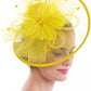 Women’s Fascinator Hat with Feather & Mesh – Alice Headband Hair Clip for Weddings, Cocktail Parties, Kentucky Derby & Tea Parties
