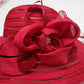 New Fashion Women’s Organza Sun Hat – Wide Brim Fedora with Big Flower, Elegant Wedding & Church Party Hat