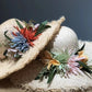 Women’s Large Brim Straw Hat – Oversized Flat Top Beach Hat with Floral Decoration, Elegant Travel & Holiday Fashion Accessory