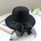 Elegant Women’s Organza Sun Hat – Wide Brim Travel Beach Cap, Party Bucket Hat for Summer