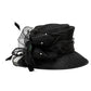 Elegant Court Sinamay Linen Wide Brim Hat for Women – Wedding, Church, Kentucky Derby & Party Fedora with Floral Detail, Ladies Formal Summer Headwear