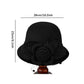 Women’s Wide Brim Bowler Hat – Vintage Church Hat with Mesh & Flowers, Elegant Accessory for Fancy Dress & Costumes