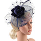 Elegant Multicolour Flower Feather Fascinator – Women’s Tea Party, Derby, Wedding & Cocktail Mesh Headpiece with Clip & Headband