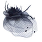 Elegant Birdcage Veil Fascinator with Flowers & Feathers – Women’s Wedding, Tea Party & Cocktail Headpiece