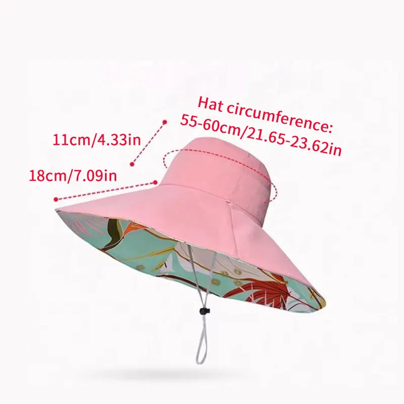 Women’s Wide Brim Sun Hat – Reversible Double-Sided UPF 50+ Summer & Beach Hat