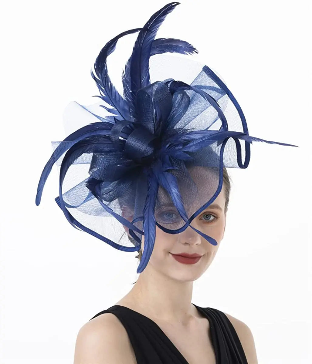 Women’s Big Flower Fascinator Hat – Elegant Kentucky Derby, Royal Ascot, Church & Bridal Tea Party Headband