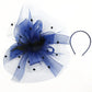 Large Mesh Fascinator Hat with Face Veil – Women’s Hair Clip for Weddings, Cocktail Parties & Horse Races