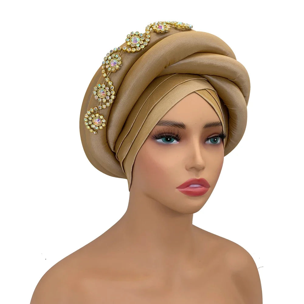 Diamonds Nigeria Raw Silk Autogele Headtie