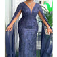 Plus Size African Party Dresses for Women Dashiki Ankara Sequin Wedding Evening Gown Sexy Bodycon Maxi Long Dress Africa Clothes