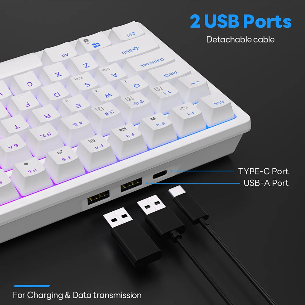 RK Royal Kludge RK98 Spanish Wireless Mechanical Keyboard Tri-mode 2.4G/Bluetooth/USB Wired RGB Hot-swappable Gamer Keyboards