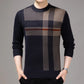 Casual Thick Warm  Striped Knitted Pull Sweater Men Wear Jersey Dress Pullover Knit Sweaters Male Fashion