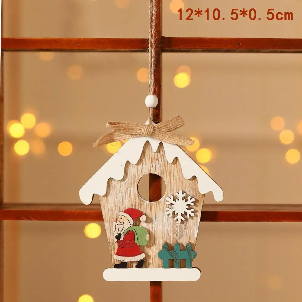 2025 Wooden Christmas Door Hanging Ornaments – Festive Wall & Door Decor for Home, Merry Christmas & Happy New Year