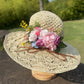 French Elegant Retro Summer Straw Hat & Bag Set – Pearl Floral Sun Hat for Women & Girls, Mother-Daughter Beach Holiday Travel Accessories