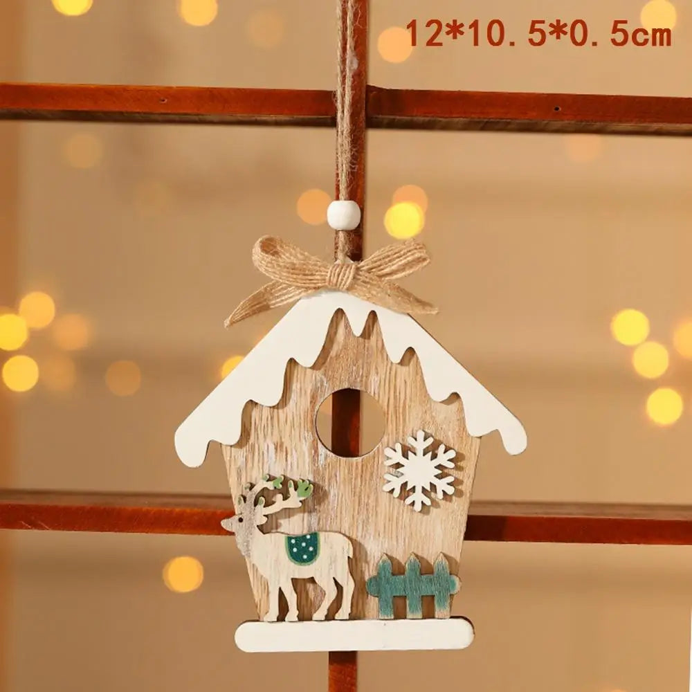 2025 Wooden Christmas Door Hanging Ornaments – Festive Wall & Door Decor for Home, Merry Christmas & Happy New Year