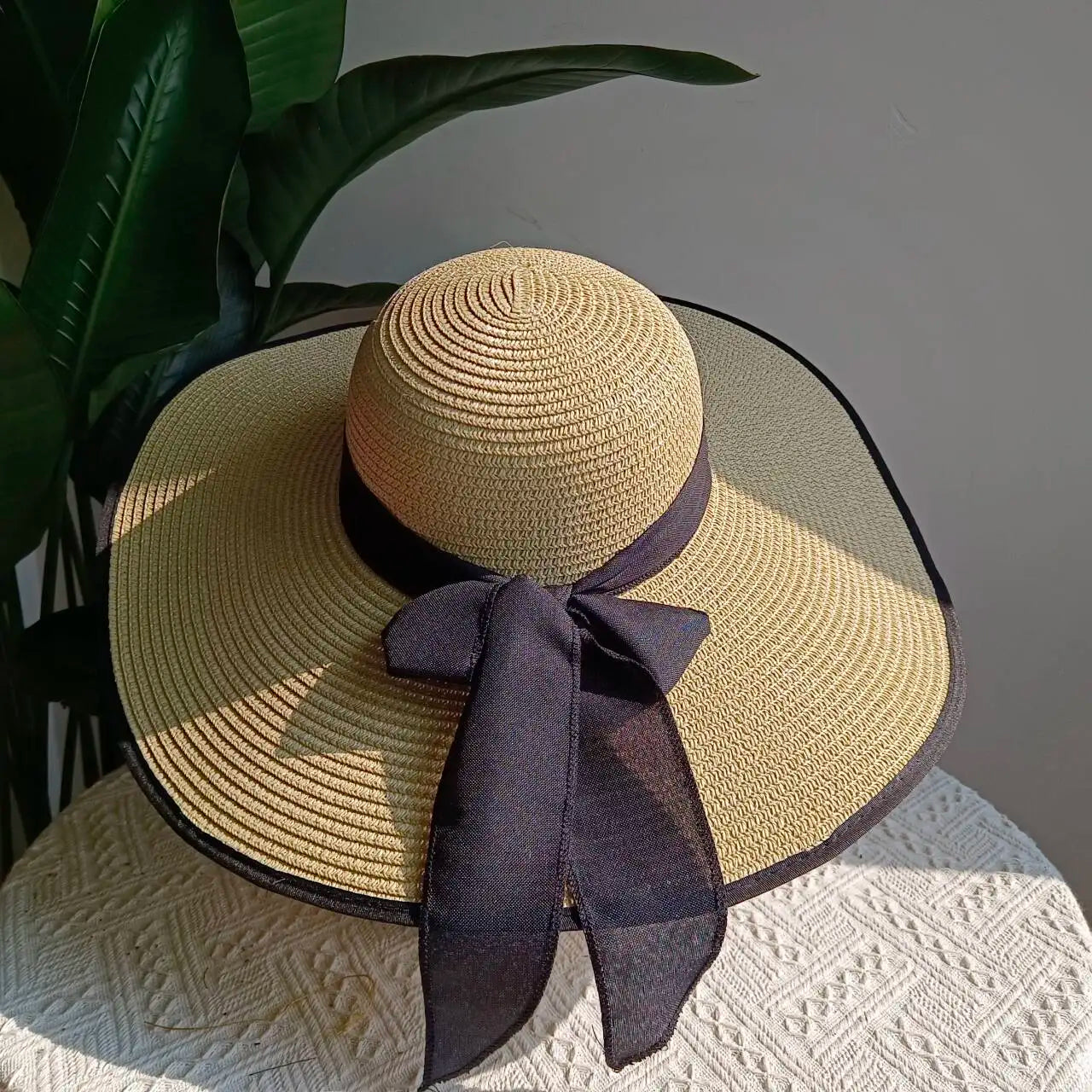 Summer 2025 Large Brim Straw Sun Hat – Foldable Outdoor Travel Beach Hat with UV Protection