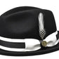 Men’s European & American Fedora – Small Top Winter Hat in Thickened Golden Velvet with Feather, Flipped Brim “Hamburger” Style