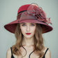 Elegant Ladies Fascinator Hat – Wide Brim Church Kentucky Derby Sun Cap with Bow